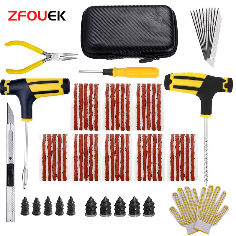 Car Emergency Tool Kit - Neues Autoreifen-Reparaturset: Werkzeuge zur Reifenpannenreparatur, Notfall-Reifenreparaturset