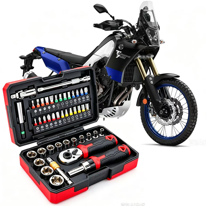 Car Accessories Xuv 700 - 45-teiliges Motorrad-Reparaturwerkzeug-Set, Ratschen-Nuss-Schlüssel-Kit für Tracer 700/GT
