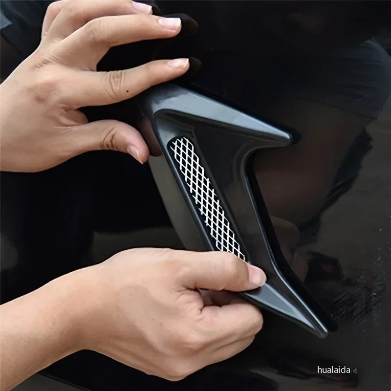 Car Accessories Outside - Universelle Auto-Haifischschwangen-Seiten-/Motorhauben-Luftauslass-Dekorationsaufkleber Zierleisten-Abdeckung Auto-Styling