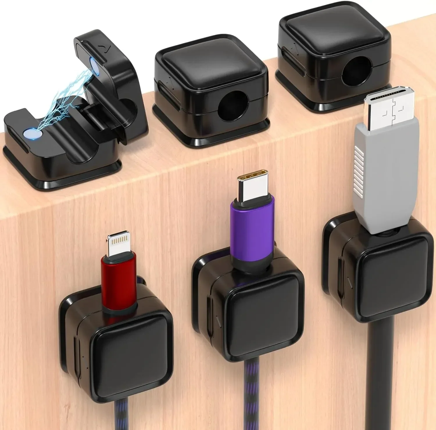 Car Cable Organizer - Mini-Kabelorganisator, magnetischer Kabelhalter, glatter, verstellbarer Kabelhalter,