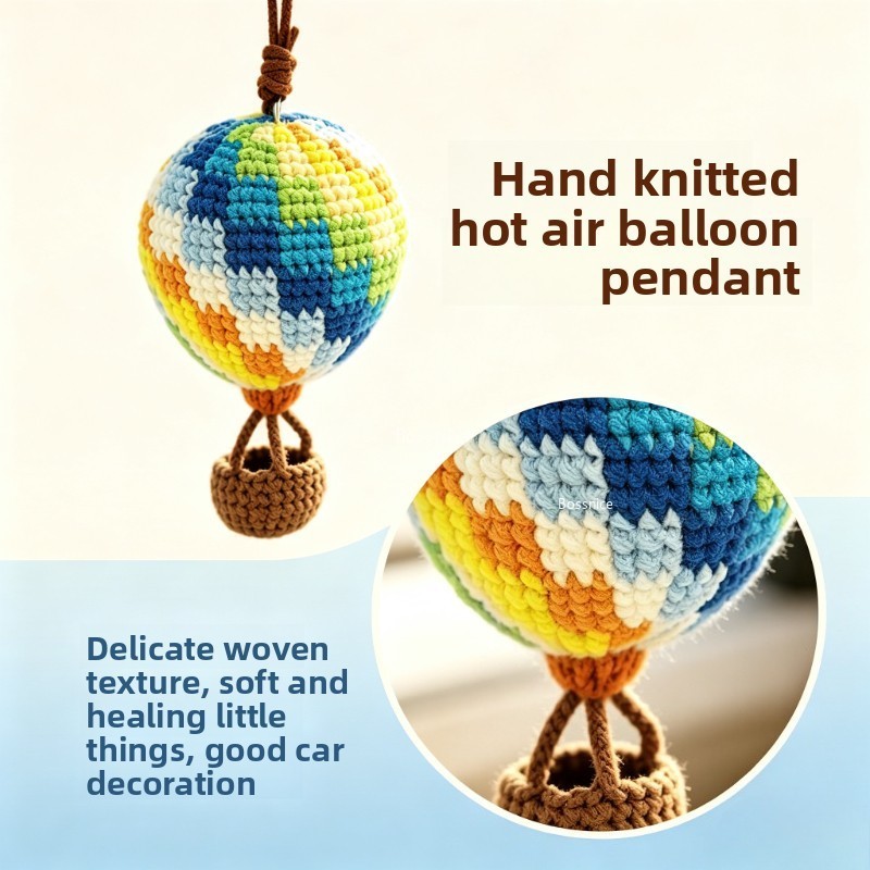 Niedliche gehäkelte Heißluftba – Car Accessories Mirror Hanging Bewertung und Preis