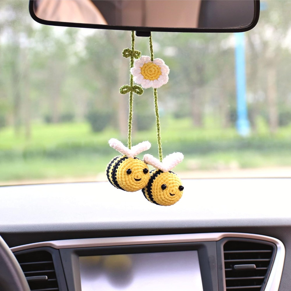 Niedlicher Gehäkelter Bienen-A – Car Accessories Mirror Hanging Bewertung und Preis